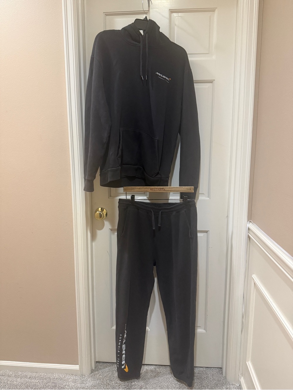 abercrombie kids Black Crewneck Hoodie & Sweatpants Set